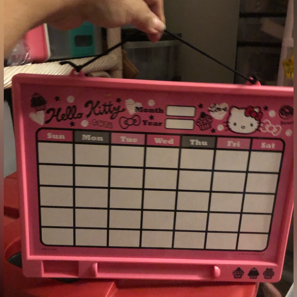 HELLO KITTY Pink Weekly Planner Dry Erase Board My Week